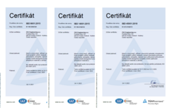 Audit ISO 9001:2015 a certifikační audit ISO 14001:2015 a ISO 45001:2018